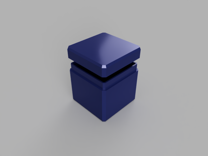 A render of a 3d printed customizable square shaped storage box