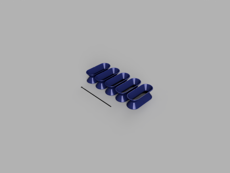 A render of various cable organizers, size large