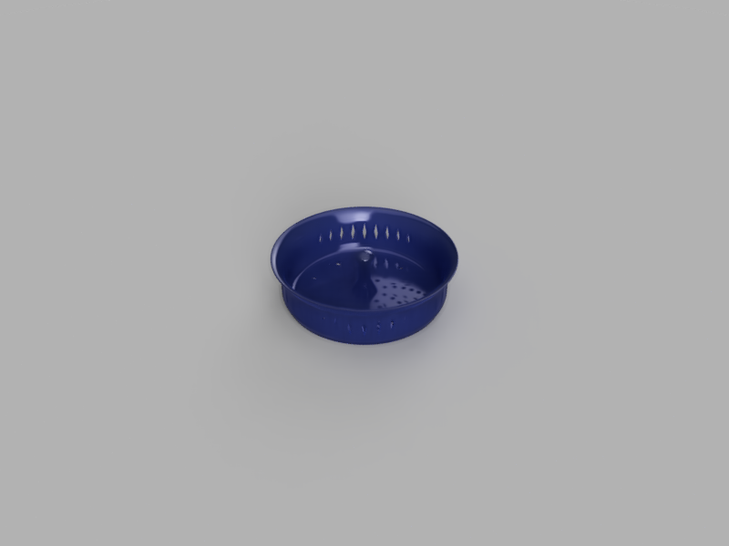 A render of a 3d printed sink drain strainer