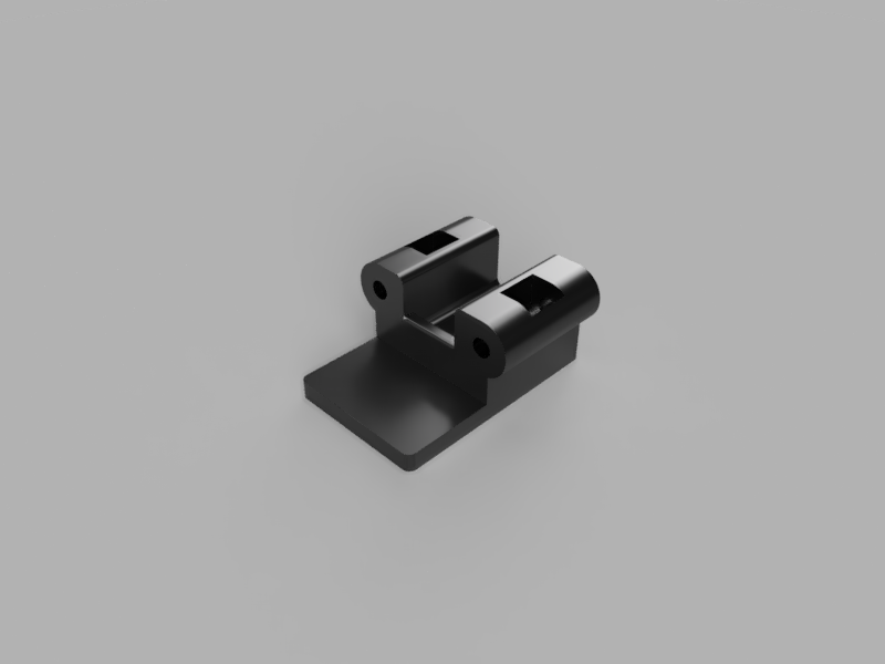 A render of a 3d printed replacement hinge part for a truck bed cover